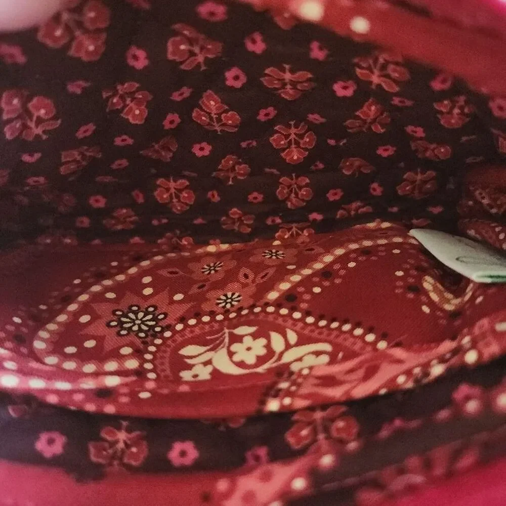 Vera Bradley Crossbody Bag Wristlet Set Womens Red Paisley Quilted Matching Boho